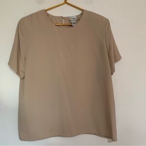 Kim Rogers Classic Beige Blouse Large